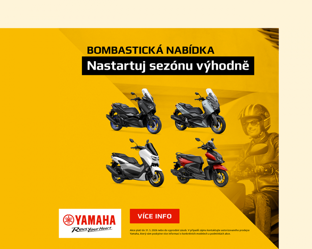 Bombastická nabídka Yamaha: skútry s kufrem zdarma, slevou i příslušenstvím v ceně