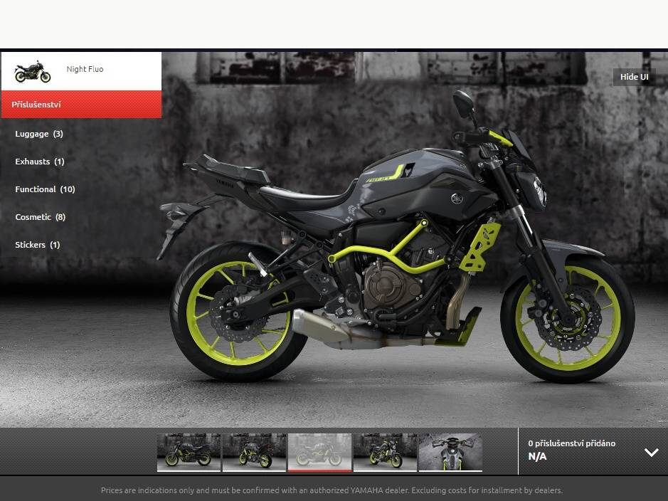 Konfigurátor Yamaha Vás vytvoří bike na míru